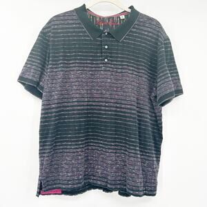 Robert Graham Mens Knowledge Wisdom Truth Classic Fit Striped Polo Shirt Size XL